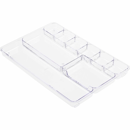 Lorell Drawer Tray Organizer, 9 Compartments, Clear LLR60007